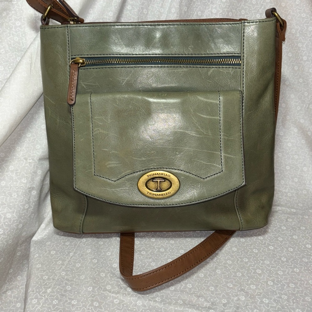 Tignanello Two Tone Leather Bag